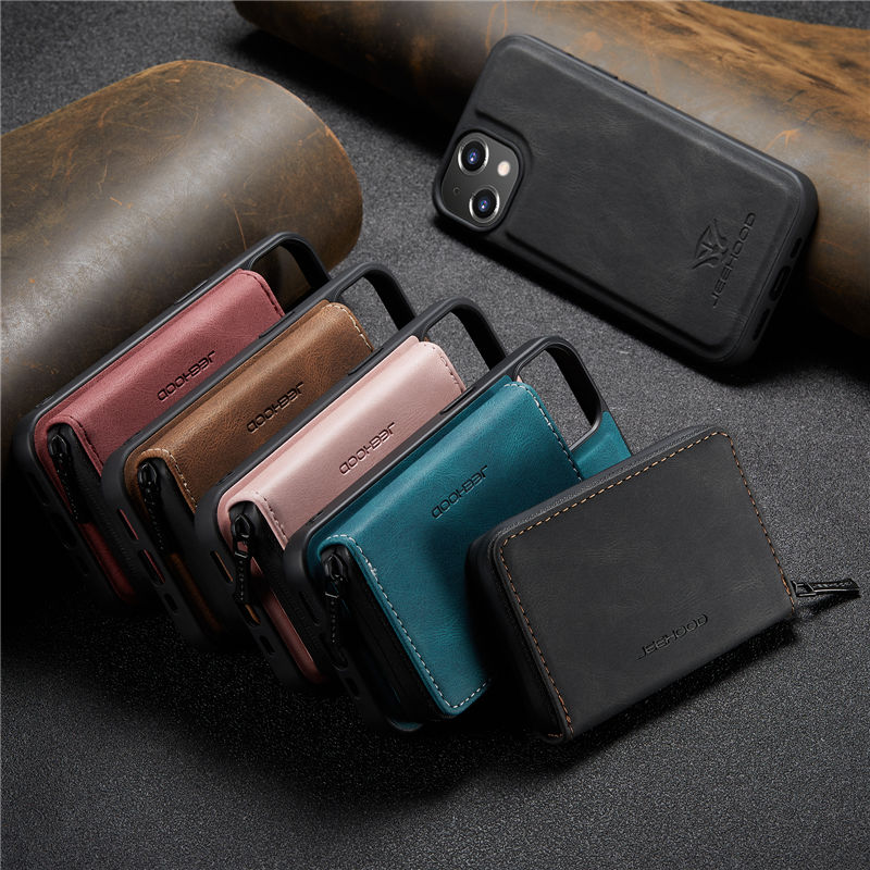 JEEHOOD iPhone 13 Mini Wallet Case