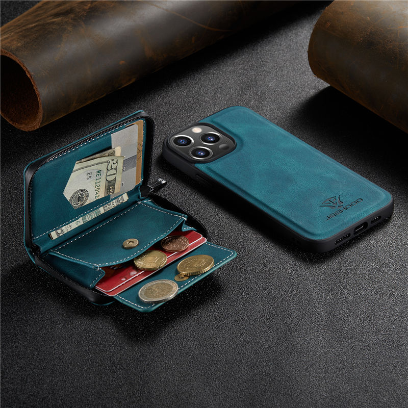 JEEHOOD iPhone 13 Pro Wallet Case