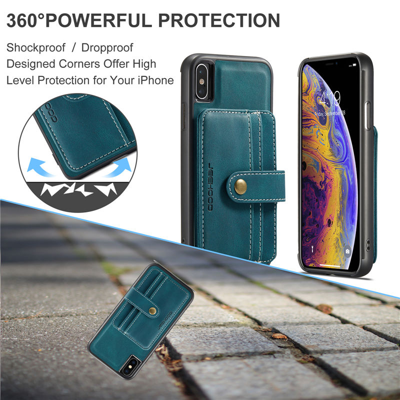 JEEHOOD iPhone XR Wallet Case