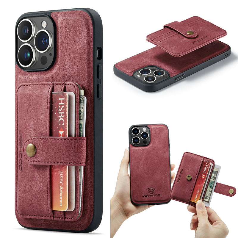 JEEHOOD iPhone 15 Pro Max Detachable 2 in 1 Wallet Case