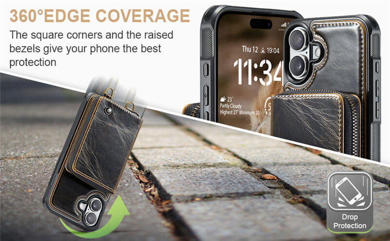 JEEHOOD iPhone 16 Plus Wallet Case