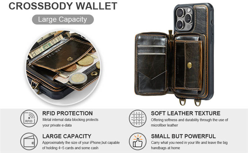 JEEHOOD iPhone 16 Pro Wallet Case