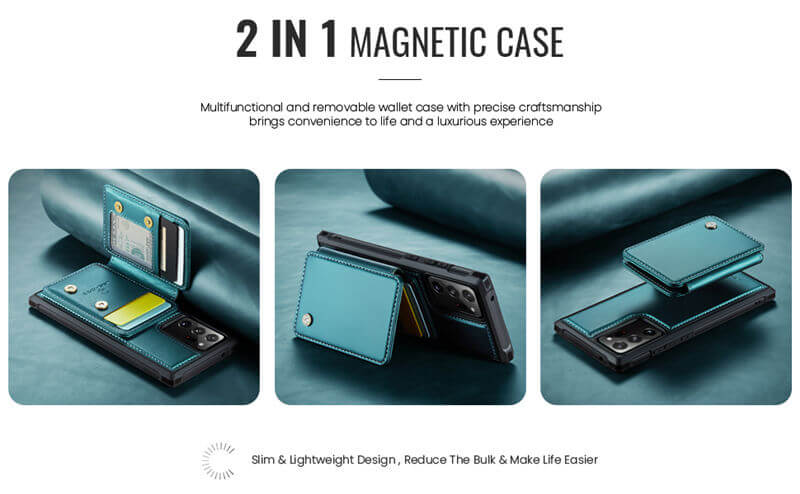 JEEHOOD Samsung Galaxy Note 20 Ultra Magnetic 2-in-1 Wallet RFID-blocking Case