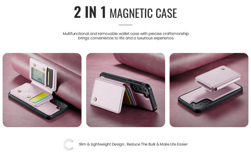 JEEHOOD Samsung Galaxy S21 Plus Magnetic 2-in-1 Wallet RFID-blocking Case