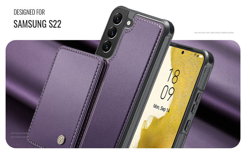 JEEHOOD Samsung Galaxy S22 Magnetic 2-in-1 Wallet RFID-blocking Case