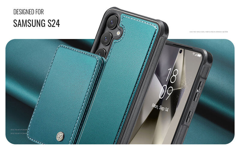 JEEHOOD Samsung Galaxy S24 Magnetic 2-in-1 Wallet RFID-blocking Case