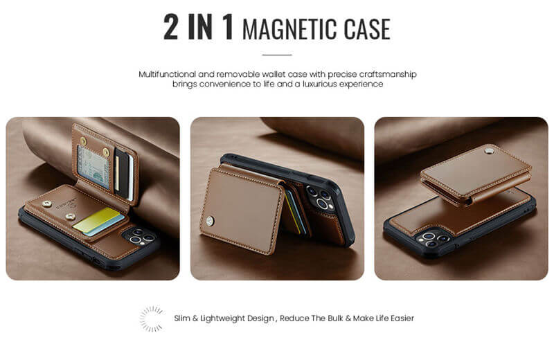 JEEHOOD iPhone 11 Pro Max Magnetic 2-in-1 Wallet RFID-blocking Case