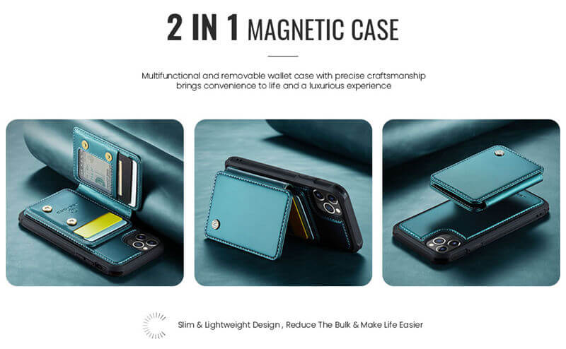 JEEHOOD iPhone 11 Pro Magnetic 2-in-1 Wallet RFID-blocking Case