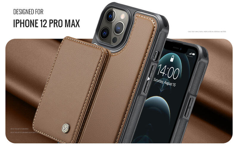 JEEHOOD iPhone 12 Pro Max Magnetic 2-in-1 Wallet RFID-blocking Case