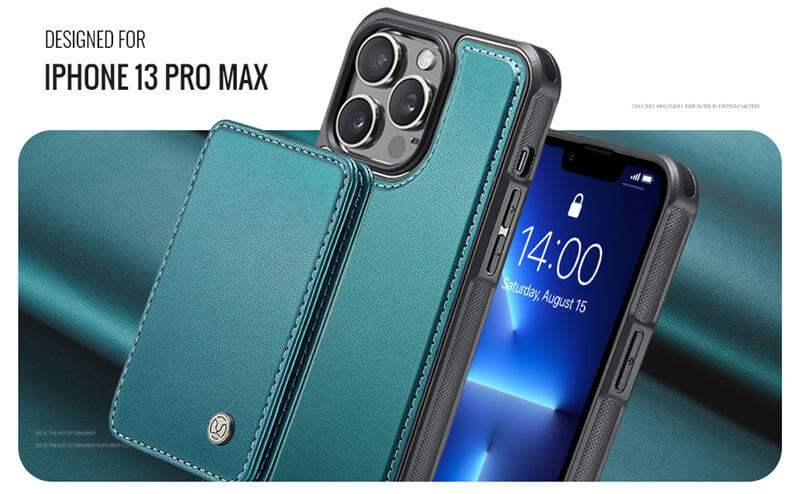 JEEHOOD iPhone 13 Pro Max Magnetic 2-in-1 Wallet RFID-blocking Case