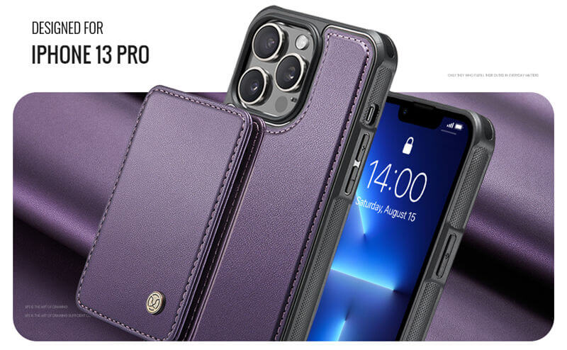 JEEHOOD iPhone 13 Pro Magnetic 2-in-1 Wallet RFID-blocking Case