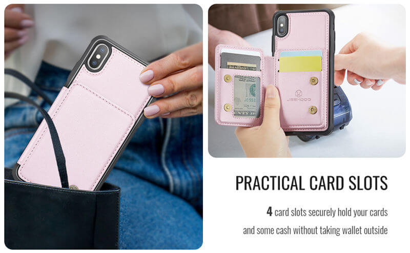 JEEHOOD iPhone X/XS Magnetic 2-in-1 Wallet RFID-blocking Case