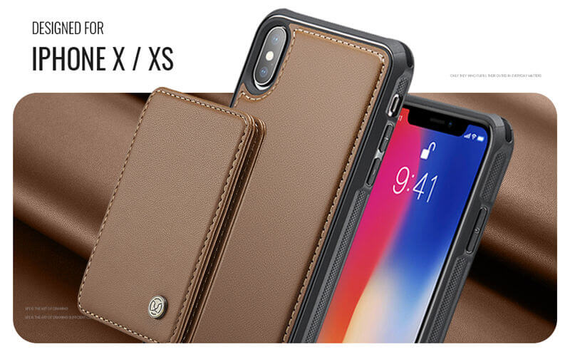 JEEHOOD iPhone X/XS Magnetic 2-in-1 Wallet RFID-blocking Case