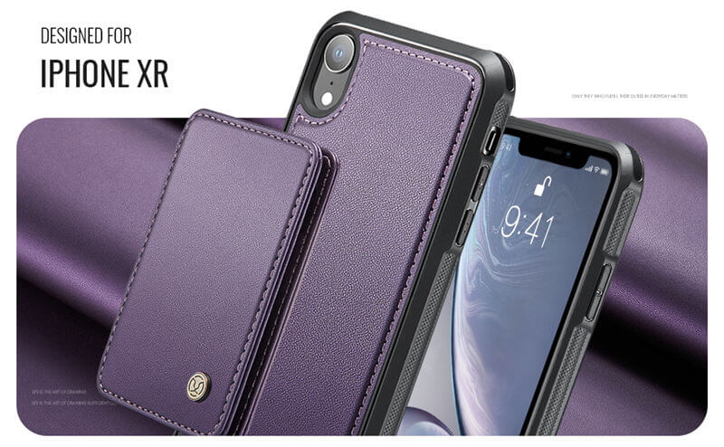 JEEHOOD iPhone XR Magnetic 2-in-1 Wallet RFID-blocking Case