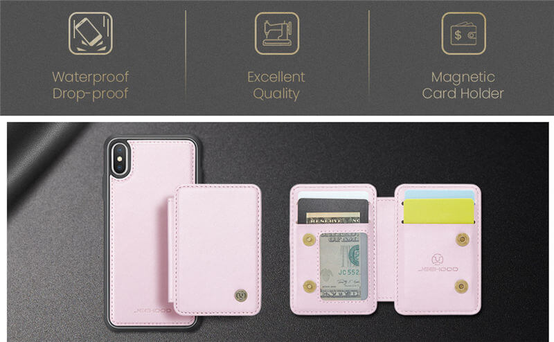 JEEHOOD iPhone XS Max Magnetic 2-in-1 Wallet RFID-blocking Case