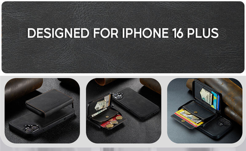 JEEHOOD iPhone 16 Plus Wallet Case