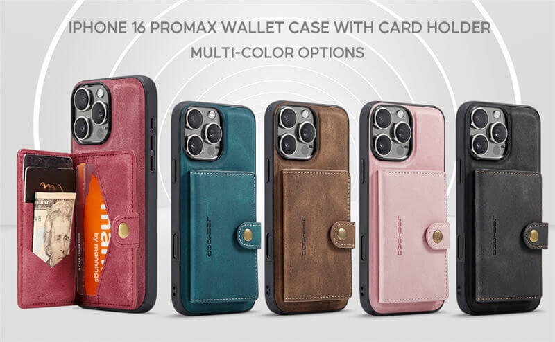 JEEHOOD iPhone 16 Pro Max Wallet Case