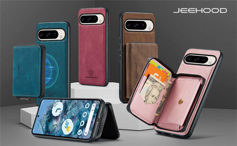 JEEHOOD Google Pixel 9 Pro XL Wallet Case