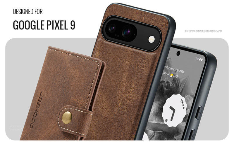 JEEHOOD Google Pixel 9/Pixel 9 Pro Detachable 2 in 1 Magnetic Wallet Case