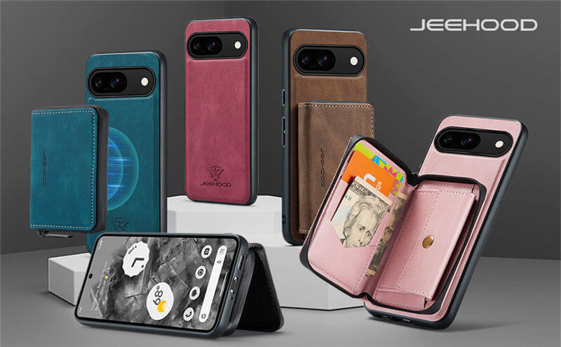 JEEHOOD Google Pixel 9/Pixel 9 Pro Wallet Case